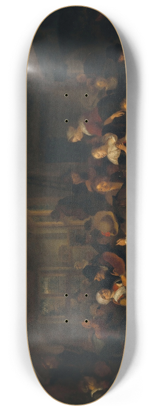 Richard Brakenburgh - A tavern interior with peasants drinking 8.25 inch art skate deck