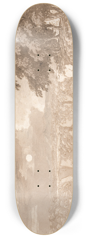 Richard Cooper the Elder - Italian Lake Scene 8.25 inch art skate deck