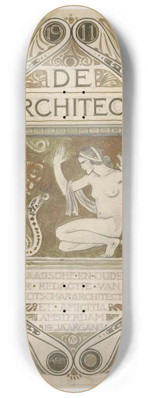 Richard Nicolas Roland Holst - Ontwerp voor de omslag van De Architect 8.25 inch art skate deck