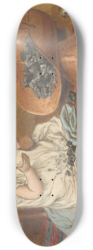 Robert Barnes - Girl Playing with Coal 8.25 inch art skate deck