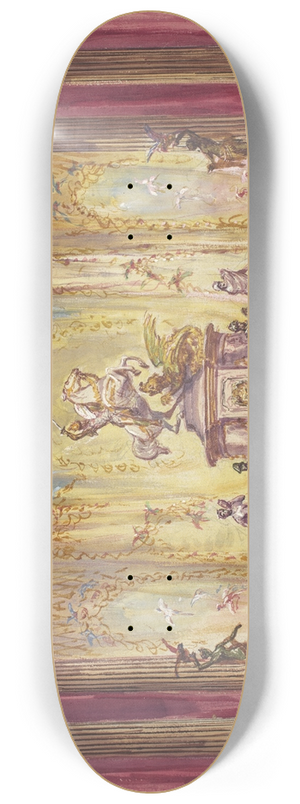 Robert Caney - Stage Set with a Statue Of Saint George Slaying the Dragon 8.25 inch art skate deck