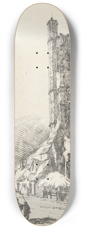 Robert Dixon - The Greyfriars Tower, Lynn, as it appeared 1801 8.25 inch art skate deck