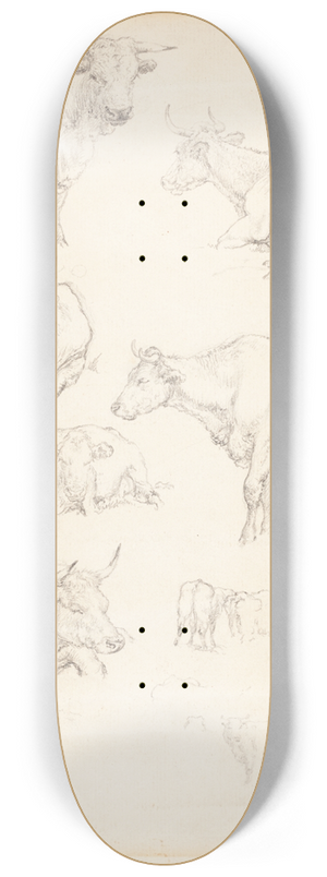 Robert Hills - Studies of Cattle 8.25 inch art skate deck
