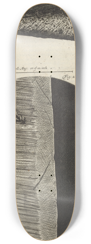 Robert Hooke - Microscopic view of needle and razor 8.25 inch art skate deck