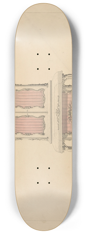 Robert William Hume - Design for Cabinet Pianoforte, Louis Quatorze Style 8.25 inch art skate deck