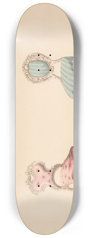 Robert William Hume - Design for Chairs, Louis Quinze Style 8.25 inch art skate deck