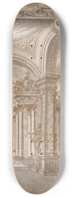 John Devoto - An architectural fantasy 8.25 inch art skate deck
