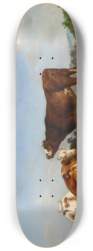 Rosa Bonheur - Trois vaches au pturage 8.25 inch art skate deck