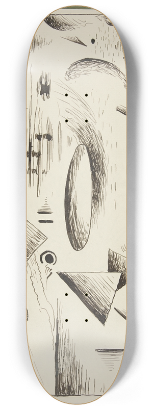 Rudolf Bauer - Untitled (AbstractForms) 8.25 inch art skate deck