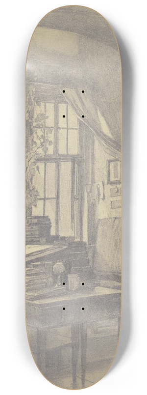 Rudolf Hirth du Frnes - Interieur aus Rothenburg 8.25 inch art skate deck
