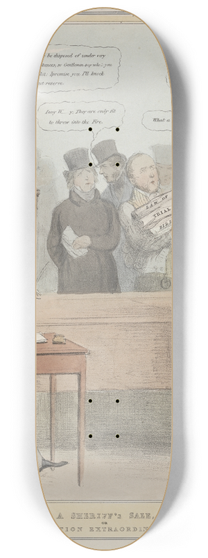 John Doyle - A Sherriffs Sale or Auction Extraordinary 8.25 inch art skate deck