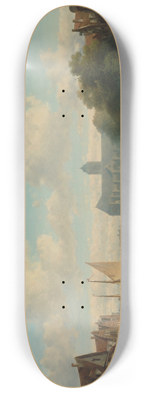 Salomon Leonardus Verveer - Town dock in summer 8.25 inch art skate deck