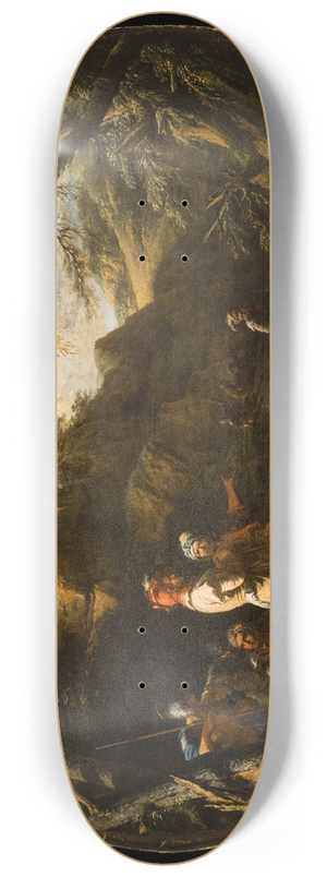 Salvator Rosa - Landscape with Armed Men 8.25 inch art skate deck
