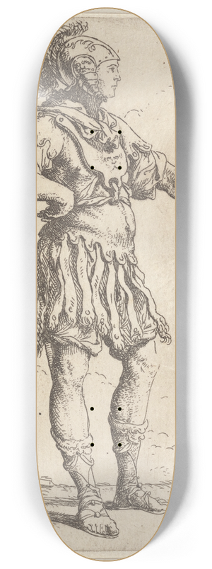 Salvator Rosa - Soldier with Cane, Facing Right 8.25 inch art skate deck