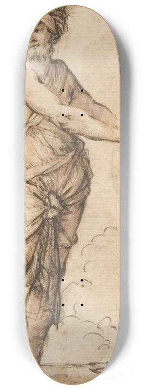 Salvator Rosa - Turbaned Warrior Holding a Mace 8.25 inch art skate deck
