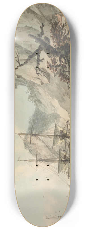 Samuel Atkins - Merchant Ship off Shore 8.25 inch art skate deck