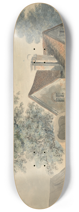 Samuel Howitt - Horses and Wagon Outside a Cottage 8.25 inch art skate deck