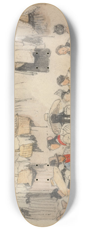 Samuel Prout - Study of Figures at Ulm 8.25 inch art skate deck