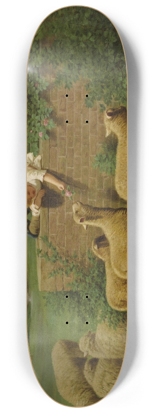 Samuel S. Carr - Child Feeding the Sheep 8.25 inch art skate deck