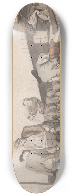Samuel Scott - Men Loading a Boat with Barrels 8.25 inch art skate deck