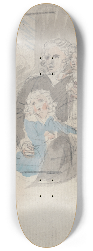 Samuel Shelley - Study for a Portrait Group 8.25 inch art skate deck