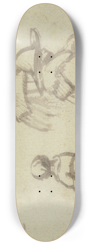Samuel van Hoogstraten - Three figures 8.25 inch art skate deck