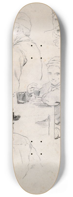 Santiago Rusiol - Figures Study 8.25 inch art skate deck