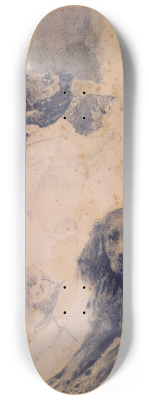 Santiago Rusiol - Figure Studies and Study of Dog 8.25 inch art skate deck