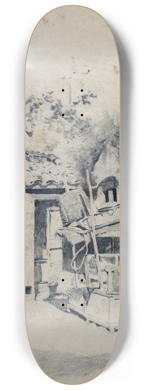 Santiago Rusiol - Rustic Courtyard 8.25 inch art skate deck
