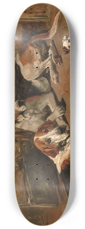 John Emms - Hounds and a Terrier in a Stable 8.25 inch art skate deck John Emms - Hounds and a Terrier in a Stable 8.25 inch art skate deck