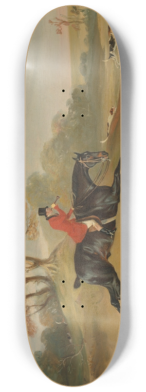 John Ferneley - Anthony Adrian, 7th Earl of Kintore on Tom of Lincoln, hunting in an extensive landscape 8.25 inch art skate deck