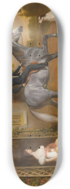 John Ferneley - Master John Marriott on a grey horse, with his sister Annis and their dogs outside the Elms, Cropwell Butler 8.25 inch art skate deck