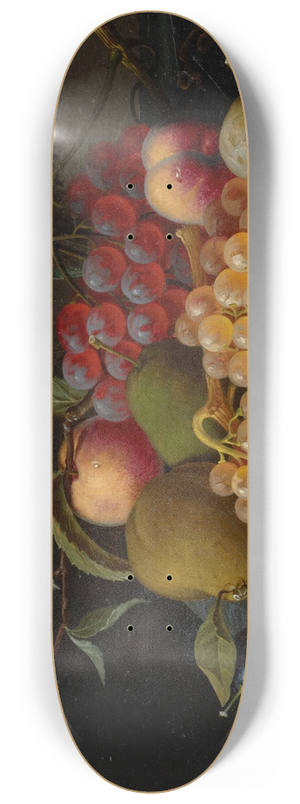 Severin Roesen - Fruit Still Life with Moth 8.25 inch art skate deck