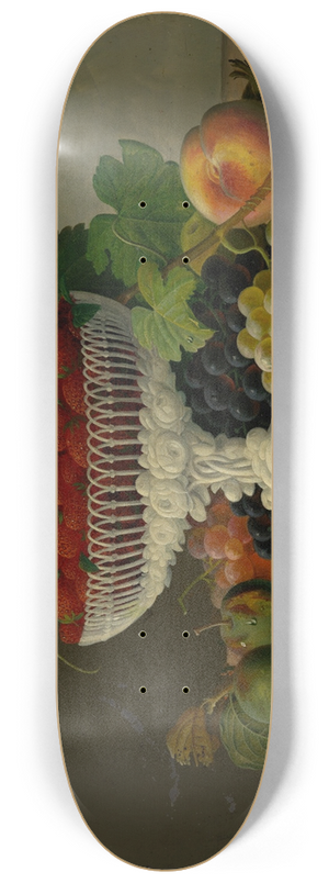 Severin Roesen - Still Life with Strawberries in a Compote 8.25 inch art skate deck