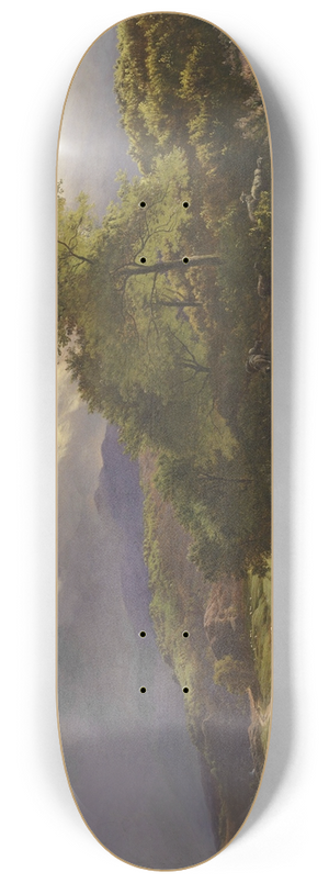 Sidney Richard Percy - Figures resting in a mountain landscape 8.25 inch art skate deck