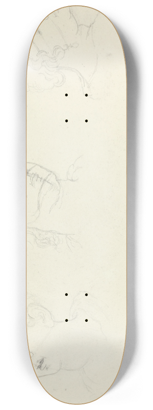 John Flaxman - Head of Mary Magdalen and Two Saints 8.25 inch art skate deck