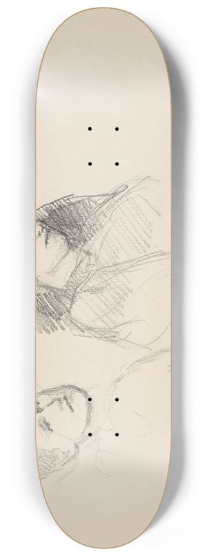 Signe Scheel - Kvinneportrett; studie av hode 8.25 inch art skate deck