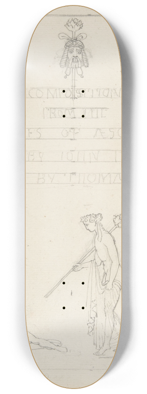 John Flaxman - Sketch for the Title-Page of an Edition of Aeschylus 8.25 inch art skate deck John Flaxman - Sketch for the Title-Page of an Edition of Aeschylus 8.25 inch art skate deck