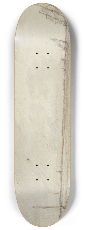 Simon de Vlieger - Meeresstrand, rechts fnf nach rechts segelnde Schiffe 8.25 inch art skate deck