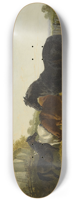 John Frederick Herring Jr. - Horses And Chickens 8.25 inch art skate deck