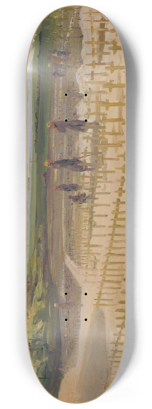 Sir John Lavery - The Cemetery, Etaples, 1919 8.25 inch art skate deck