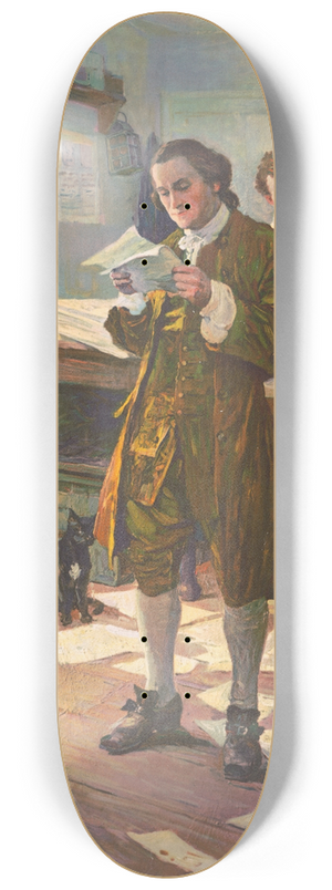 S.M. Arthurs - Benjamin Franklin, printer, Philadelphia 8.25 inch art skate deck