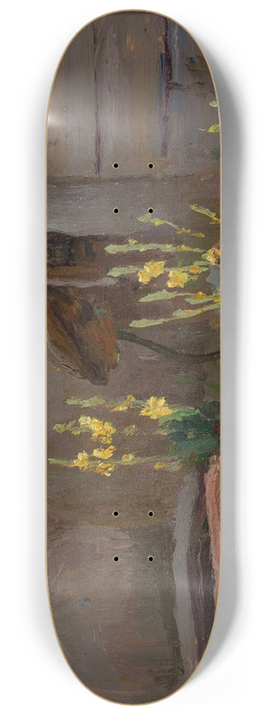 Stanisaw Straszkiewicz - Landscape study  Mulleins in front of a cottage 8.25 inch art skate deck