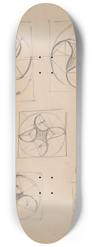 Stanisaw Wyspiaski - Studies of Architectural Details 8.25 inch art skate deck