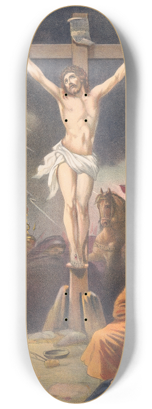 Stecher Litho. Co - The crucifixion 8.25 inch art skate deck