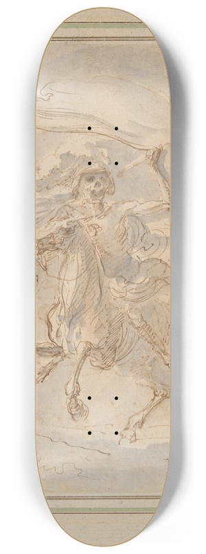 Stefano Della Bella - Death on a Horse, study for the etching in the Five Deathsseries 8.25 inch art skate deck