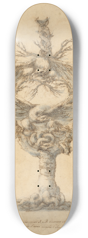 Stefano Della Bella - Design for an Ewer 8.25 inch art skate deck