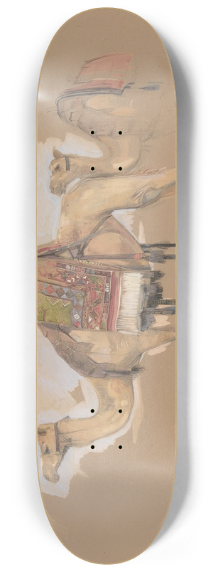 John Frederick Lewis - Two Camels 8.25 inch art skate deck