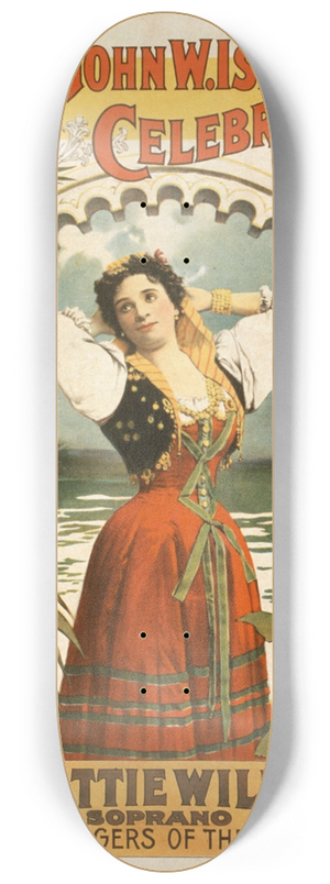 Strobridge & Co. Lith. - John W. Ishams celebrities 8.25 inch art skate deck