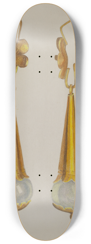 American 20th Century - Earrings 8.25 inch art skate deck